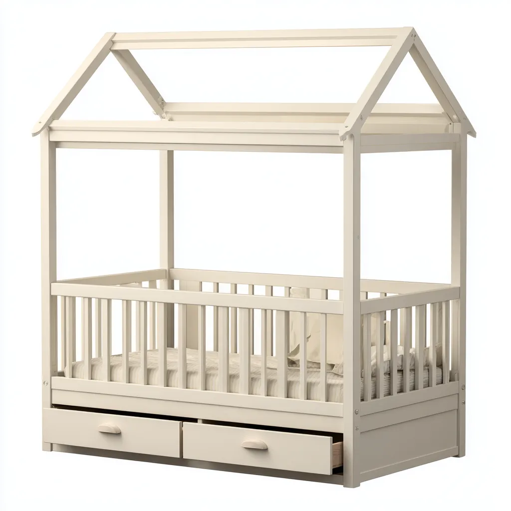 Lit pour enfant bois 150x75x160 cm - beige - design moderne - adapté à la chambre-Shelterilo