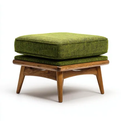 Repose-pieds tissu 50x50x40 cm vert adapté au salon style moderne-Shelterilo