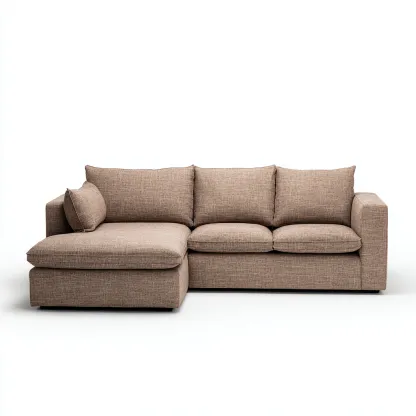 Canapé d'angle tissu 260x168x88 cm - beige - adapté au salon - design moderne-Shelterilo