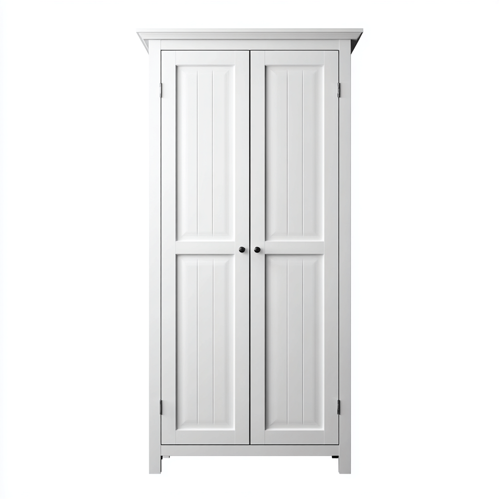 Armoire bois 100x52x190 cm - blanc - design classique-Shelterilo