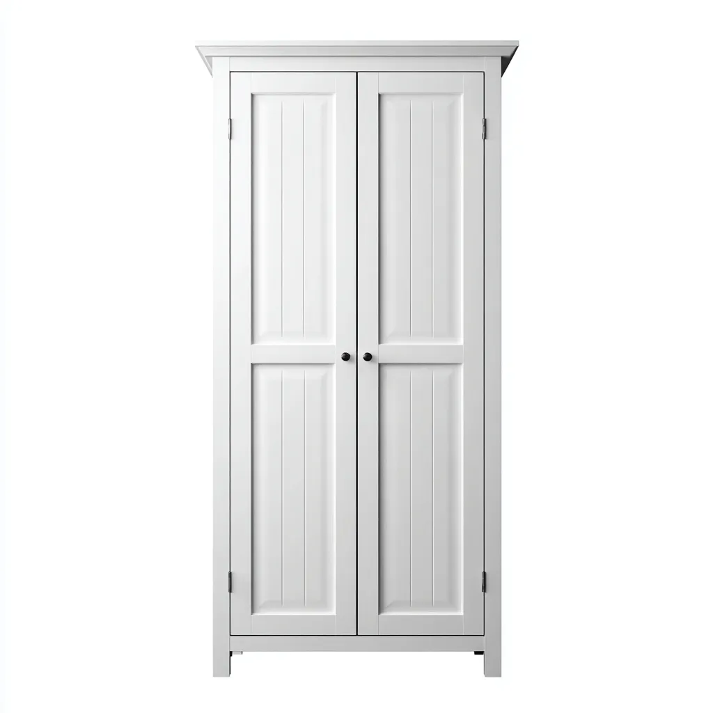 Armoire bois 100x52x190 cm - blanc - design classique-Shelterilo