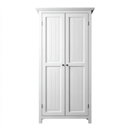 Armoire bois 100x52x190 cm - blanc - design classique-Shelterilo