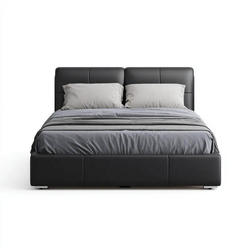 Double lit Similicuir 200x160x100 cm - Noir - Design moderne-Shelterilo