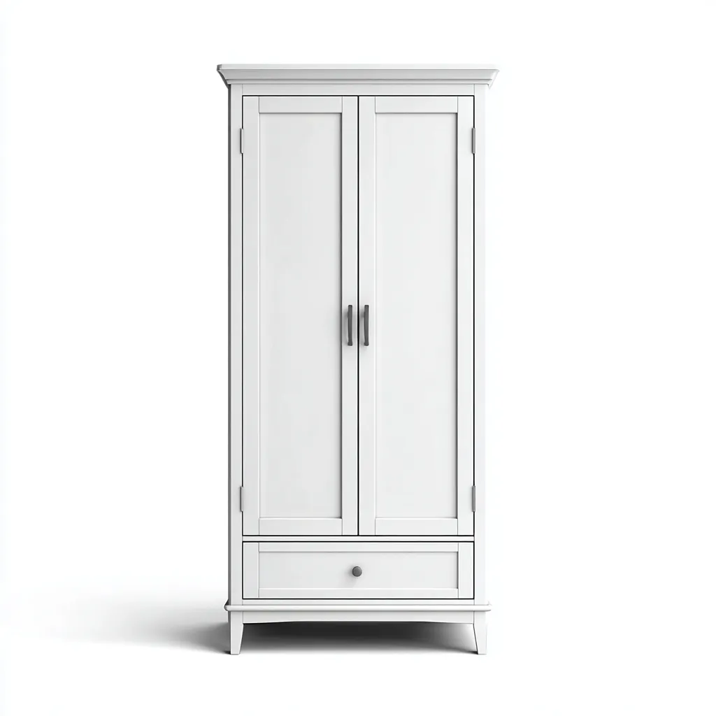 Armoire bois 95x55x185 cm - blanc - design classique-Shelterilo