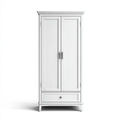 Armoire bois 95x55x185 cm - blanc - design classique-Shelterilo