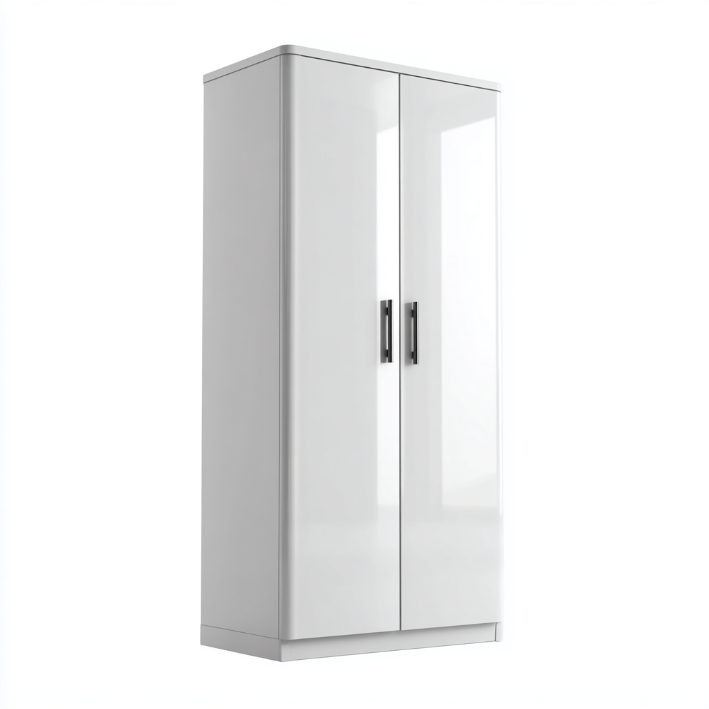 Armoire panneau 185x90x50 cm - blanc - adapté au salon - style moderne-Shelterilo