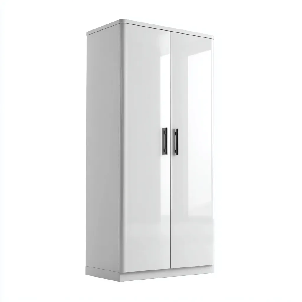 Armoire panneau 185x90x50 cm - blanc - adapté au salon - style moderne-Shelterilo