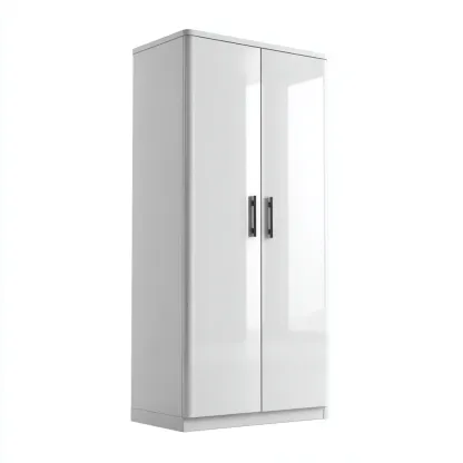 Armoire panneau 185x90x50 cm - blanc - adapté au salon - style moderne-Shelterilo