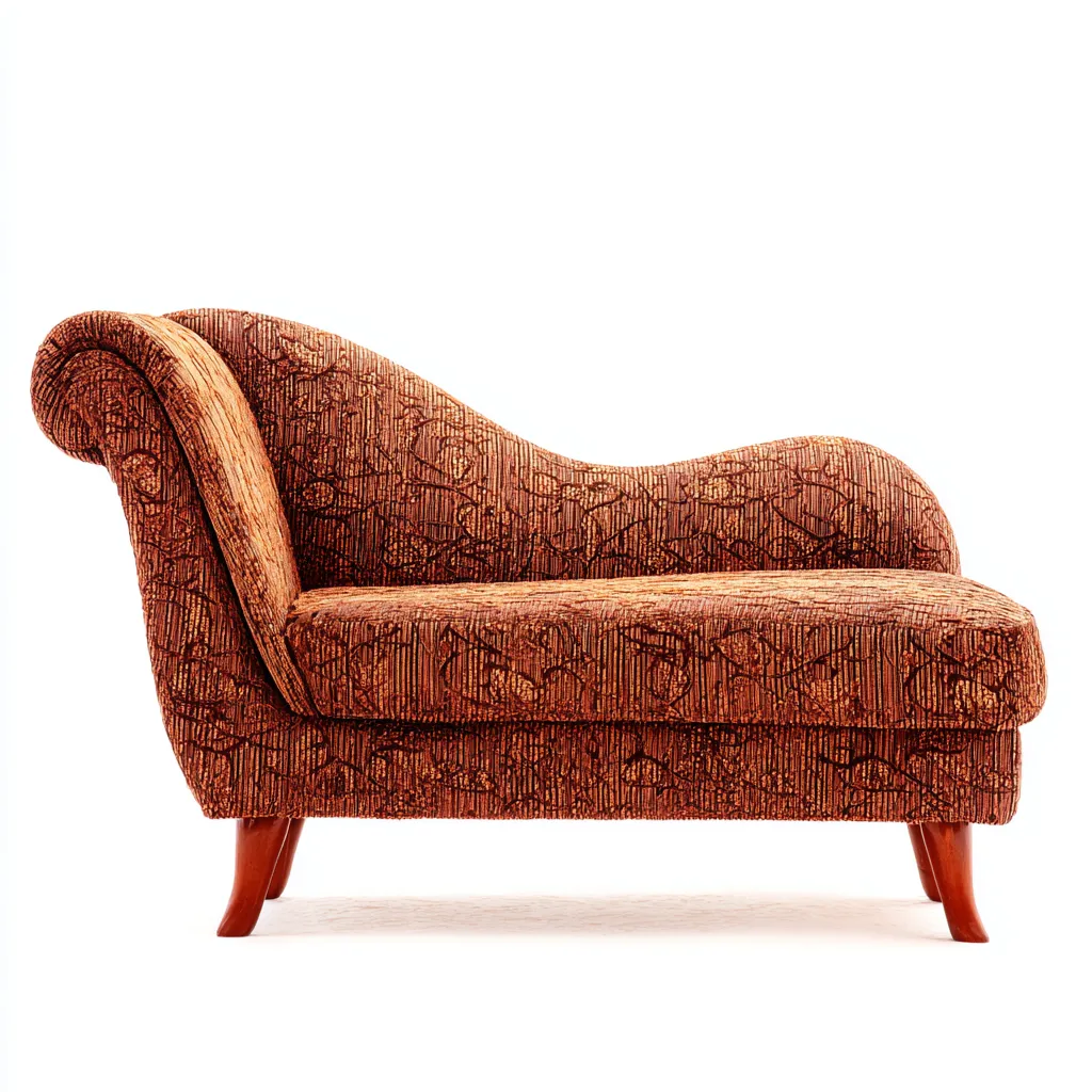 Chaise longue tissu 168x76x85 cm - brun - style classique courbé-Shelterilo