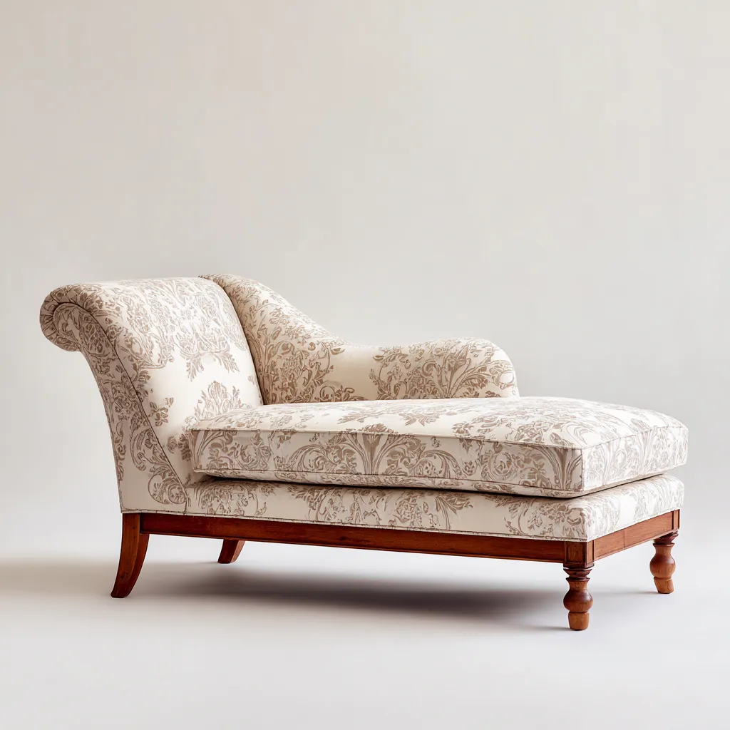 Chaise longue tissu 170x80x90 cm beige adaptée au salon style classique-Shelterilo