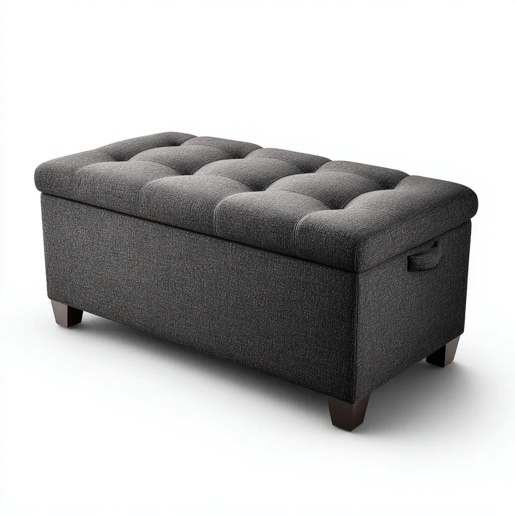 Banc d'entrée en tissu avec rangement - 100x40x45 cm - gris foncé - style moderne-Shelterilo