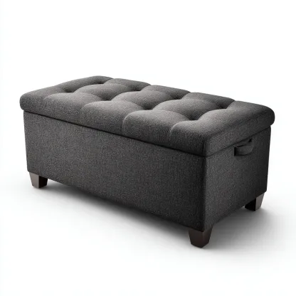 Banc d'entrée en tissu avec rangement - 100x40x45 cm - gris foncé - style moderne-Shelterilo