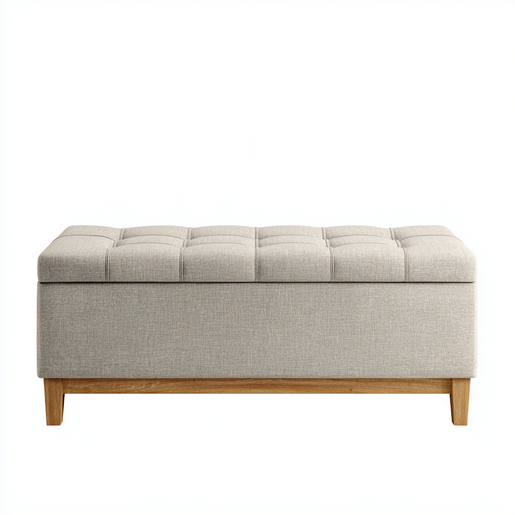 Banc d'entrée Tissu-Bois 100x40x45 cm - Beige-Bois - Design moderne-Shelterilo