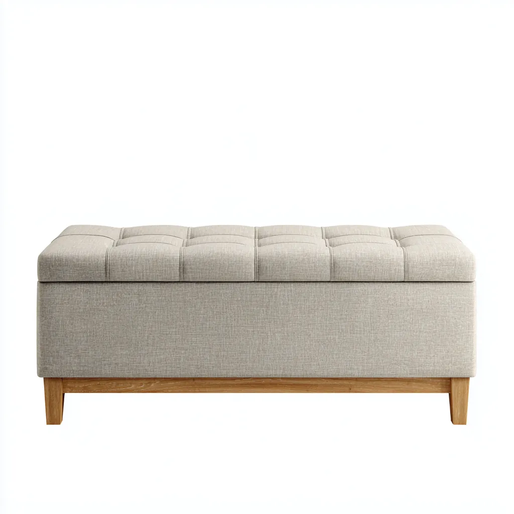 Banc d'entrée Tissu-Bois 100x40x45 cm - Beige-Bois - Design moderne-Shelterilo