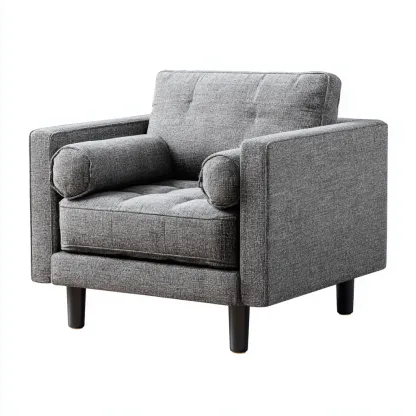 Fauteuil tissu 90x85x85 cm gris adapté au salon design moderne-Shelterilo