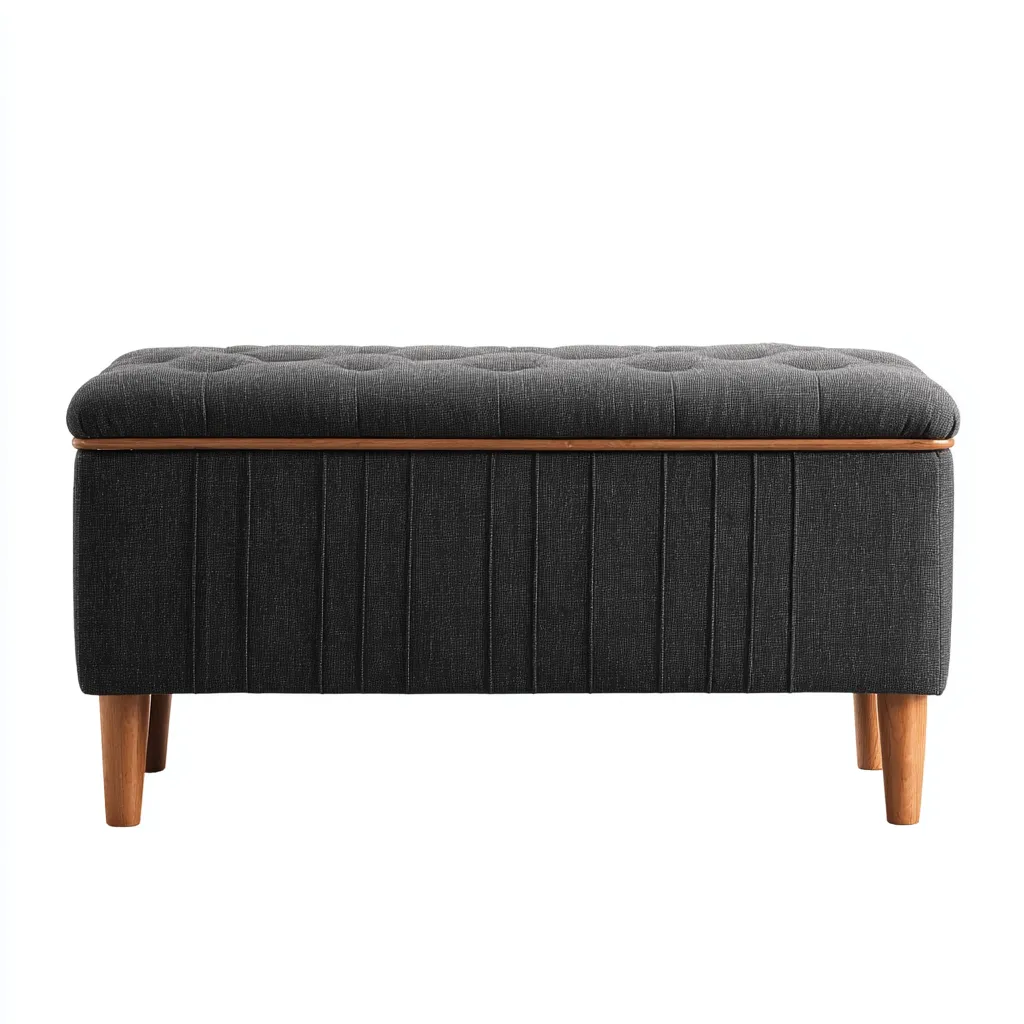 Banc d'entrée en tissu - 100x40x45 cm - gris foncé - style moderne-Shelterilo
