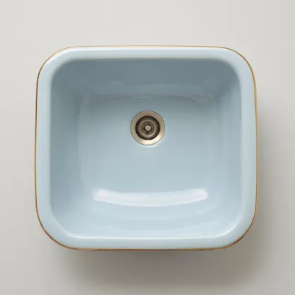 Lavabo céramique 45x40x15 cm bleu clair adapté à la salle de bain design moderne-Shelterilo