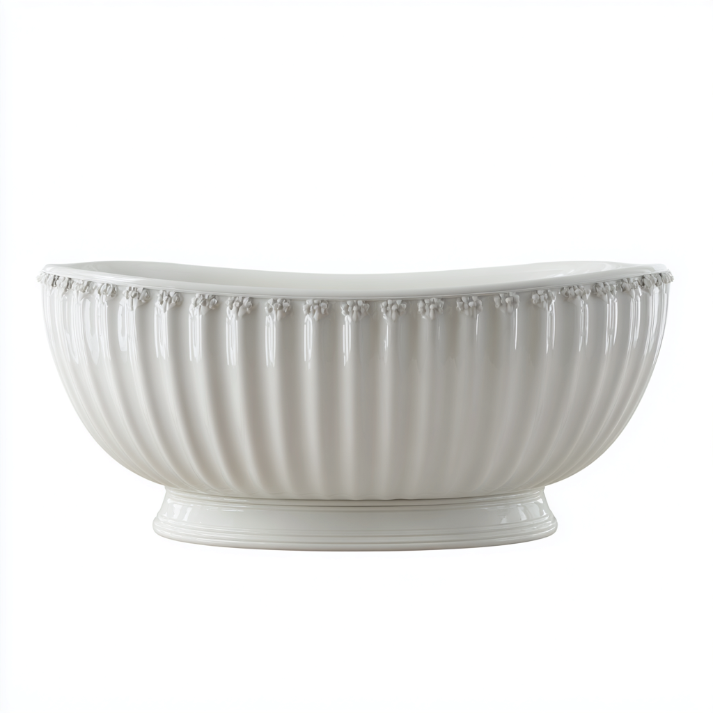 Baignoire autoportante décorative 165x75x70 cm - acrylique blanc - adaptée à la salle de bain - style classique-Shelterilo