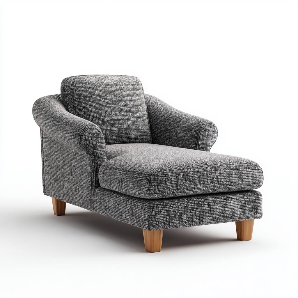 Chaise longue tissu 150x75x85 cm gris adaptée au salon design moderne-Shelterilo