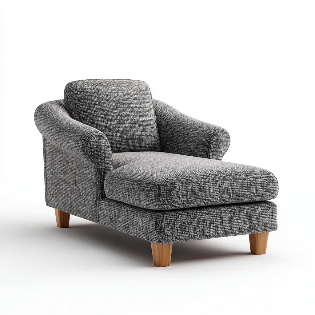 Chaise longue tissu 150x75x85 cm gris adaptée au salon design moderne-Shelterilo