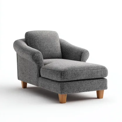 Chaise longue tissu 150x75x85 cm gris adaptée au salon design moderne-Shelterilo