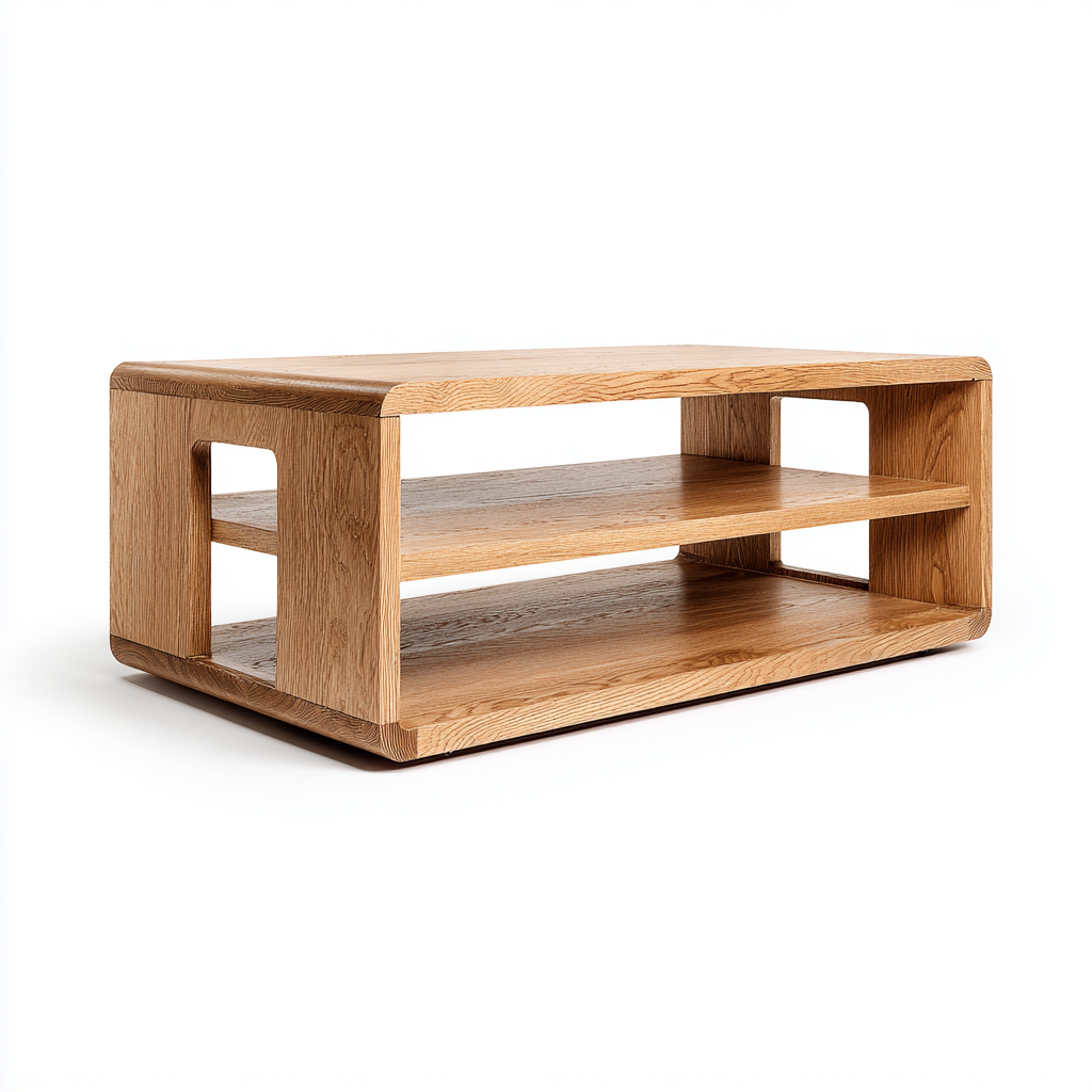 Table basse bois 100x55x45 cm chêne clair adapté au salon design moderne-Shelterilo