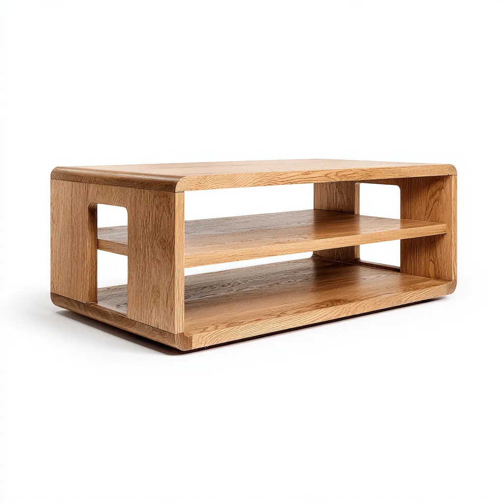 Table basse bois 100x55x45 cm chêne clair adapté au salon design moderne-Shelterilo