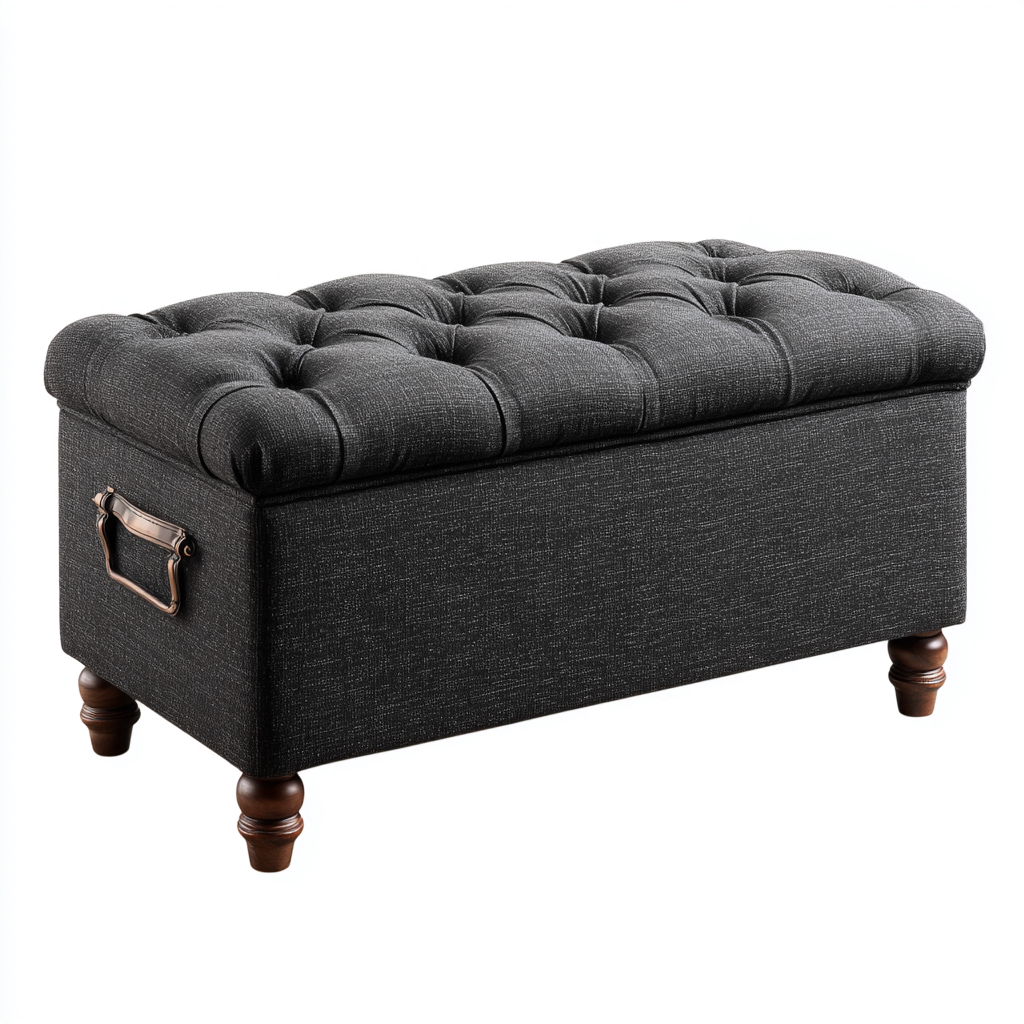 Banc d'entrée Tissu-Bois 80x40x45 cm - Gris-Brun - Design classique-Shelterilo