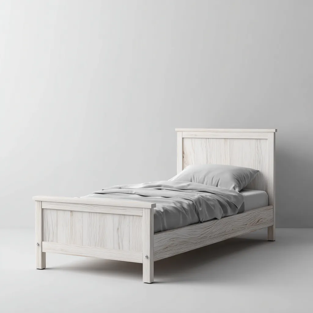 Lit simple bois massif 200x100x95 cm - blanc - adapté au salon - style classique-Shelterilo