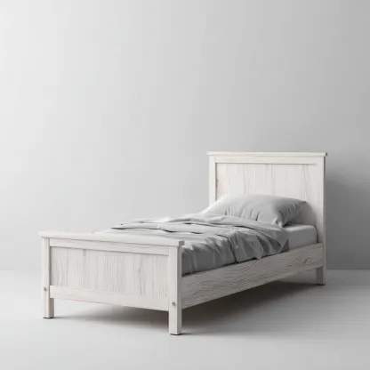 Lit simple bois massif 200x100x95 cm - blanc - adapté au salon - style classique-Shelterilo