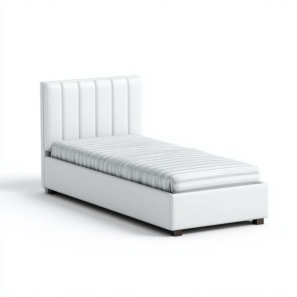 Lit simple cuir 200x100x100 cm - blanc - design moderne - adapté à la chambre-Shelterilo