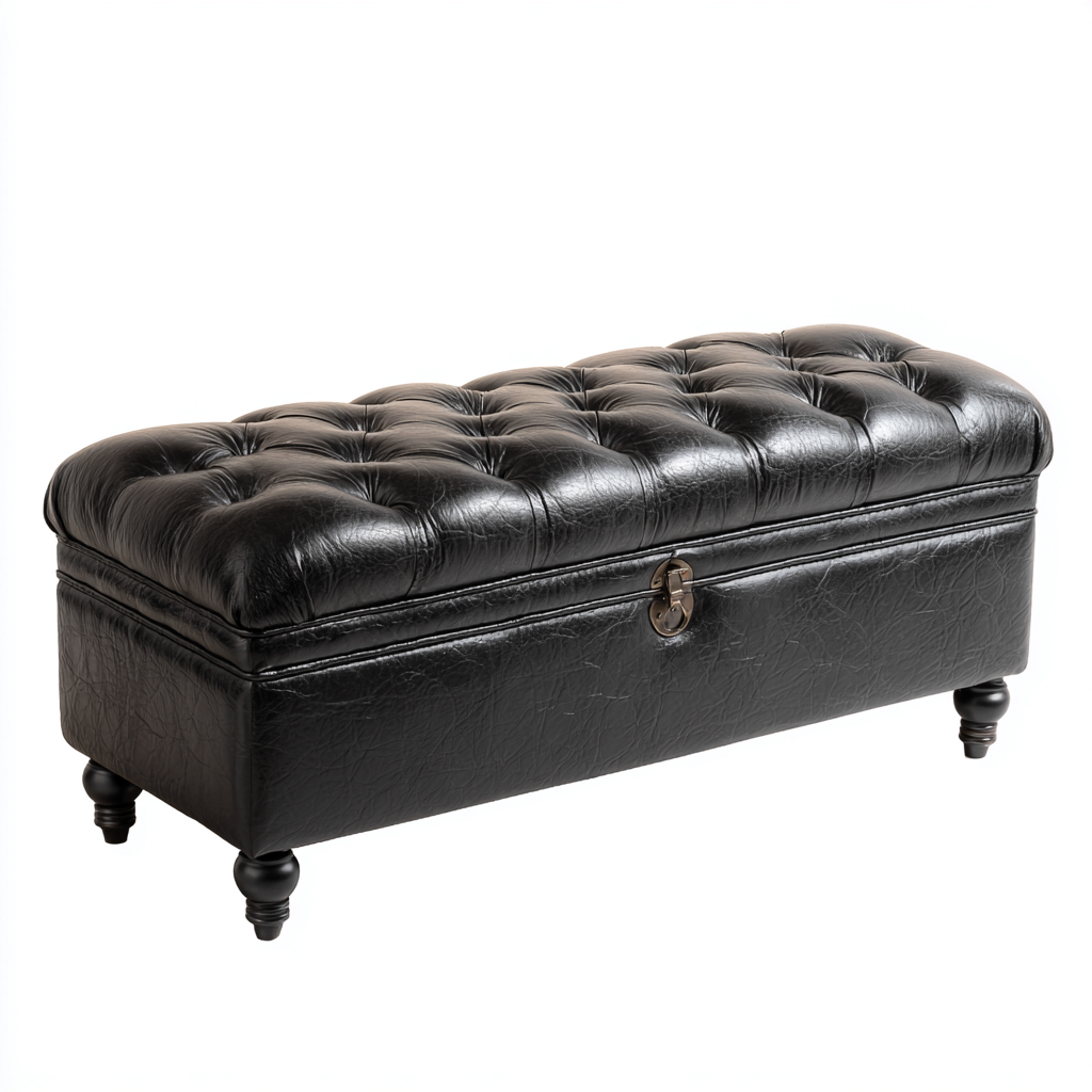 Banc d'entrée simili cuir 95x38x46 cm - noir - design classique - adapté à l'entrée-Shelterilo