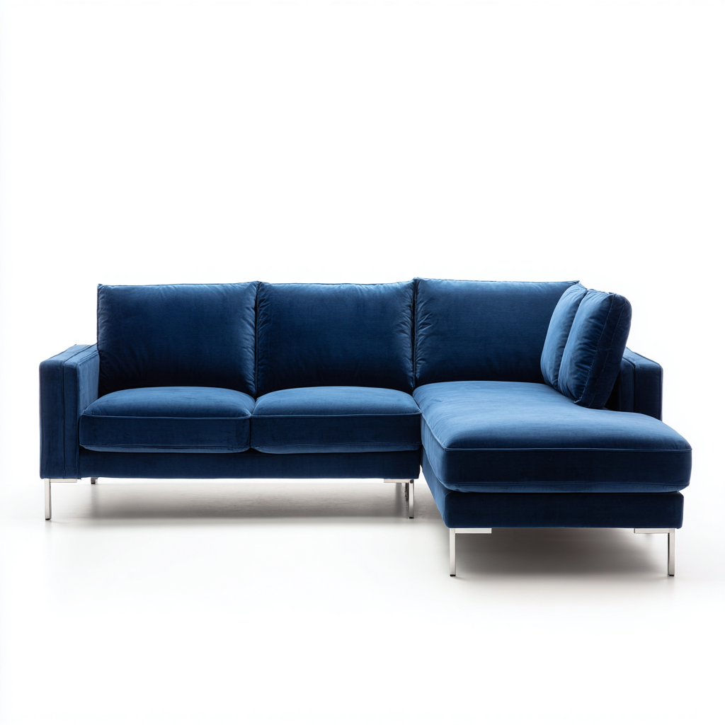 Canapé d'angle tissu 255x165x86 cm - bleu - adapté au salon - design moderne-Shelterilo