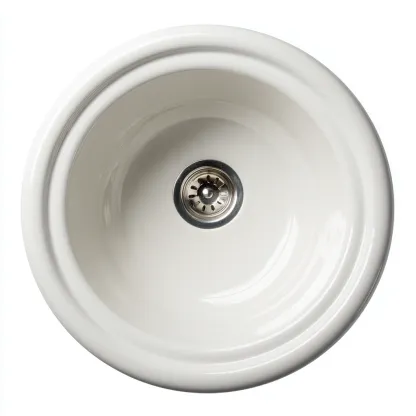 Lavabo vasque ronde en céramique 38x38x16 cm - blanc - style classique-Shelterilo