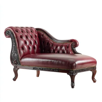 Chaise longue Cuir 180x75x90 cm - Rouge - Style classique-Shelterilo