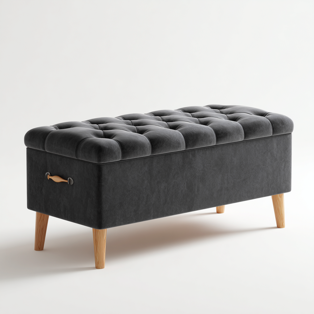 Banc d'entrée velours 94x39x48 cm - gris - design élégant - adapté à l'entrée-Shelterilo