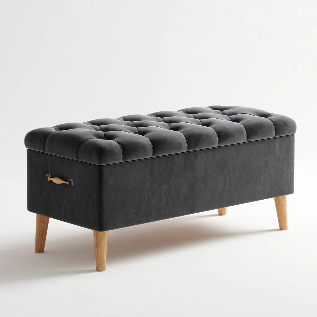 Banc d'entrée velours 94x39x48 cm - gris - design élégant - adapté à l'entrée-Shelterilo