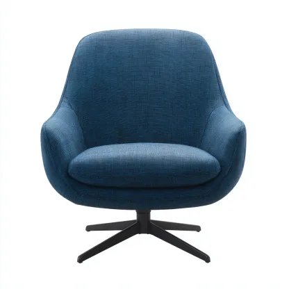 Fauteuil tissu 85x80x95 cm bleu adapté au salon design moderne-Shelterilo
