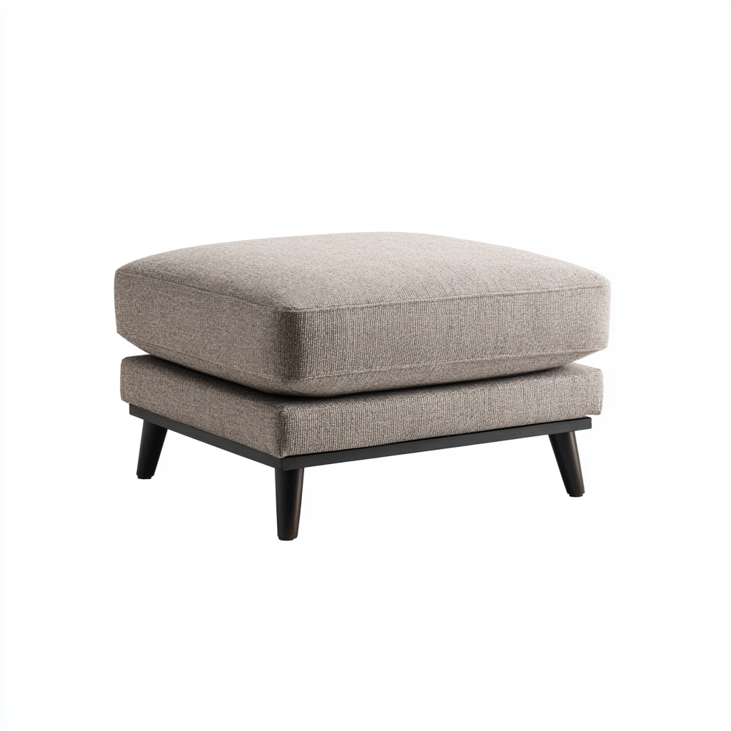 Repose-pieds tissu 60x50x42 cm beige adapté au salon design moderne-Shelterilo