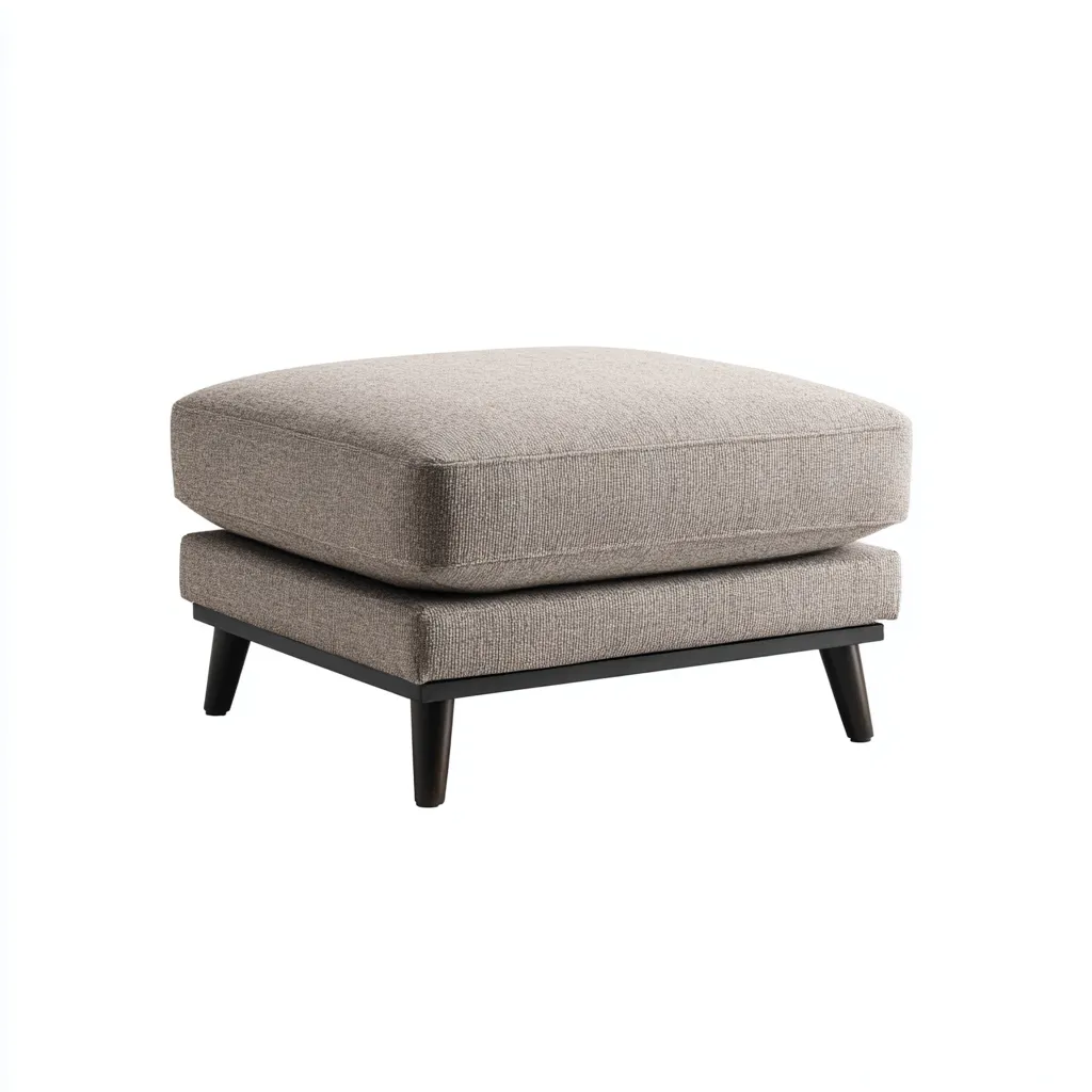 Repose-pieds tissu 60x50x42 cm beige adapté au salon design moderne-Shelterilo