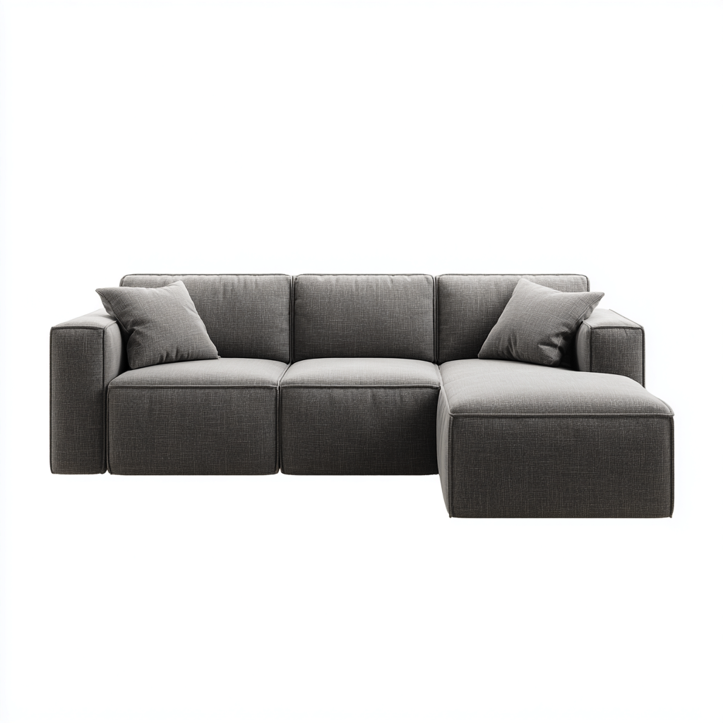 Canapé d'angle tissu 258x170x85 cm - gris - adapté au salon - design moderne-Shelterilo