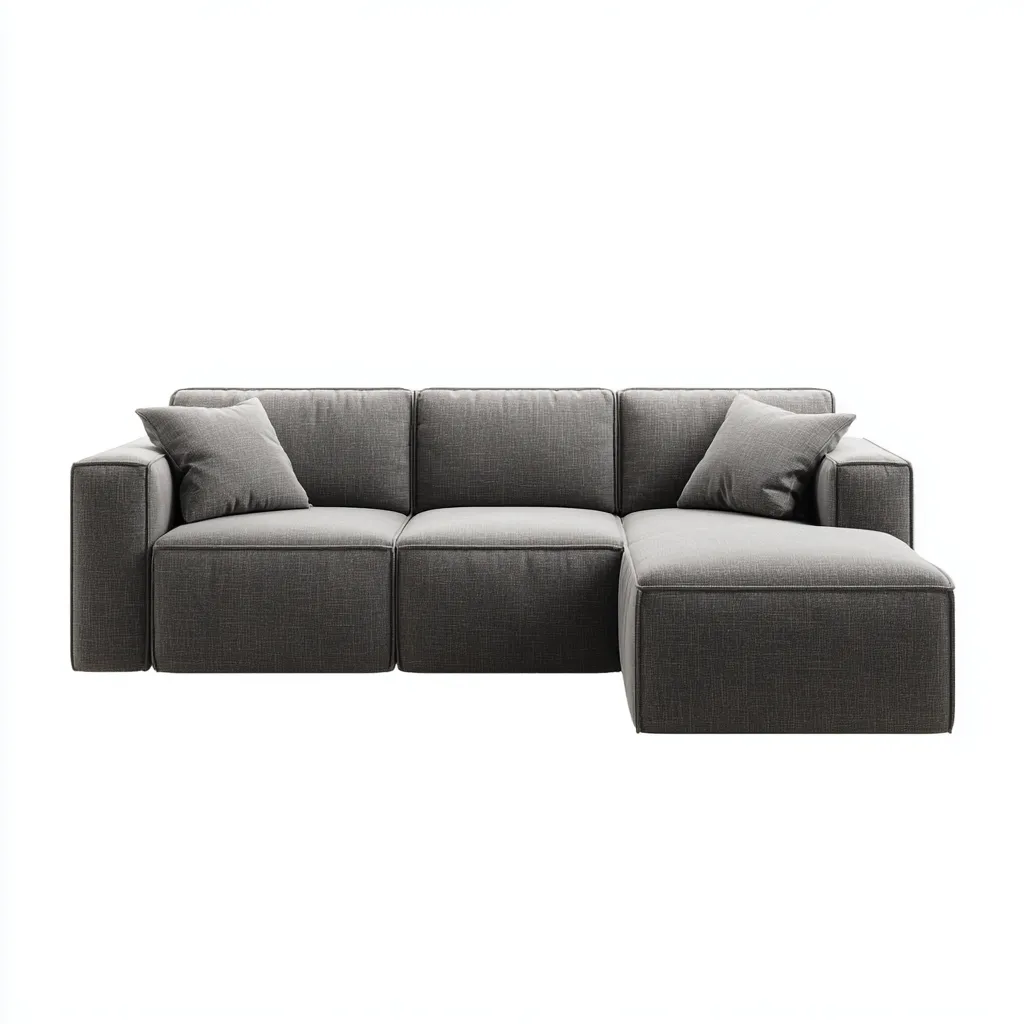 Canapé d'angle tissu 258x170x85 cm - gris - adapté au salon - design moderne-Shelterilo