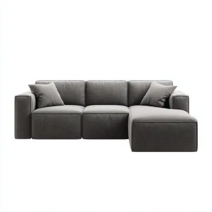 Canapé d'angle tissu 258x170x85 cm - gris - adapté au salon - design moderne-Shelterilo
