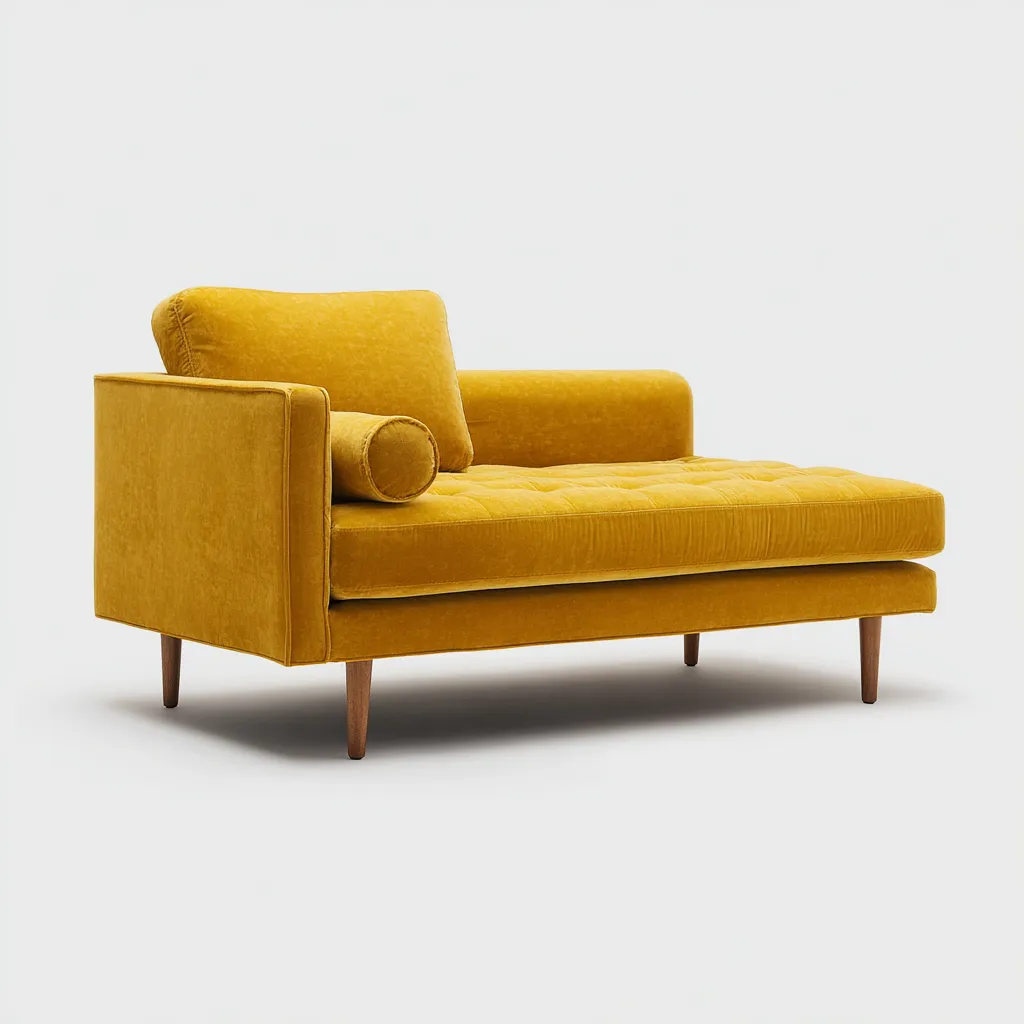 Chaise longue tissu 160x78x85 cm - jaune - design moderne épuré-Shelterilo