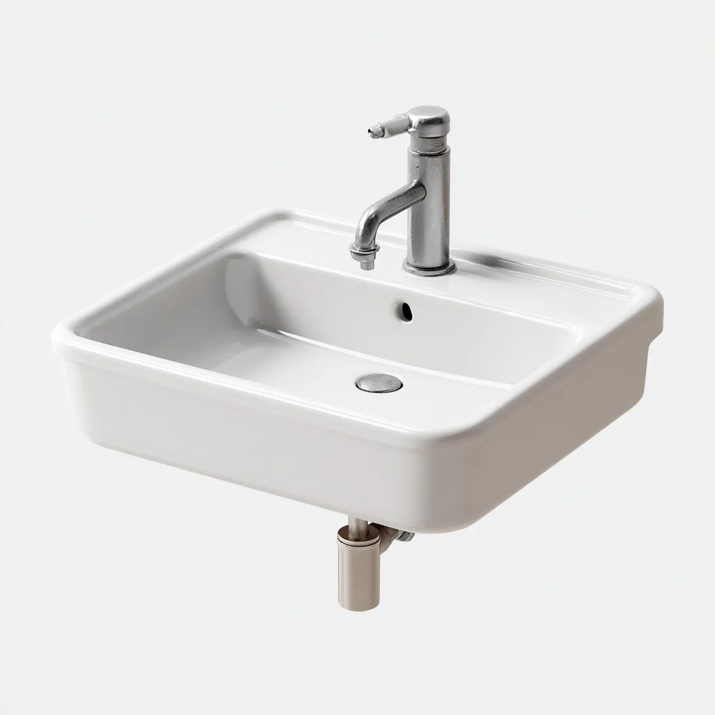 Lavabo de salle de bain 55x40x18 cm - céramique blanc - adapté à la salle de bain - design moderne-Shelterilo