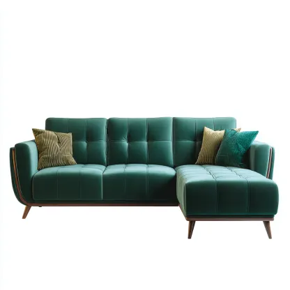 Canapé d'angle Tissu 265x160x85 cm - Vert - Design moderne-Shelterilo