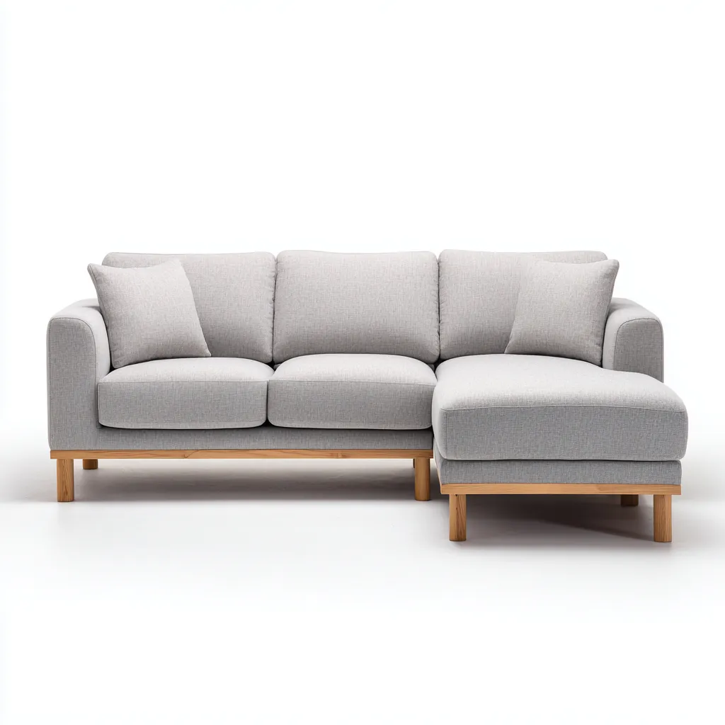 Canapé d'angle Tissu 255x155x85 cm - Gris - Design moderne-Shelterilo