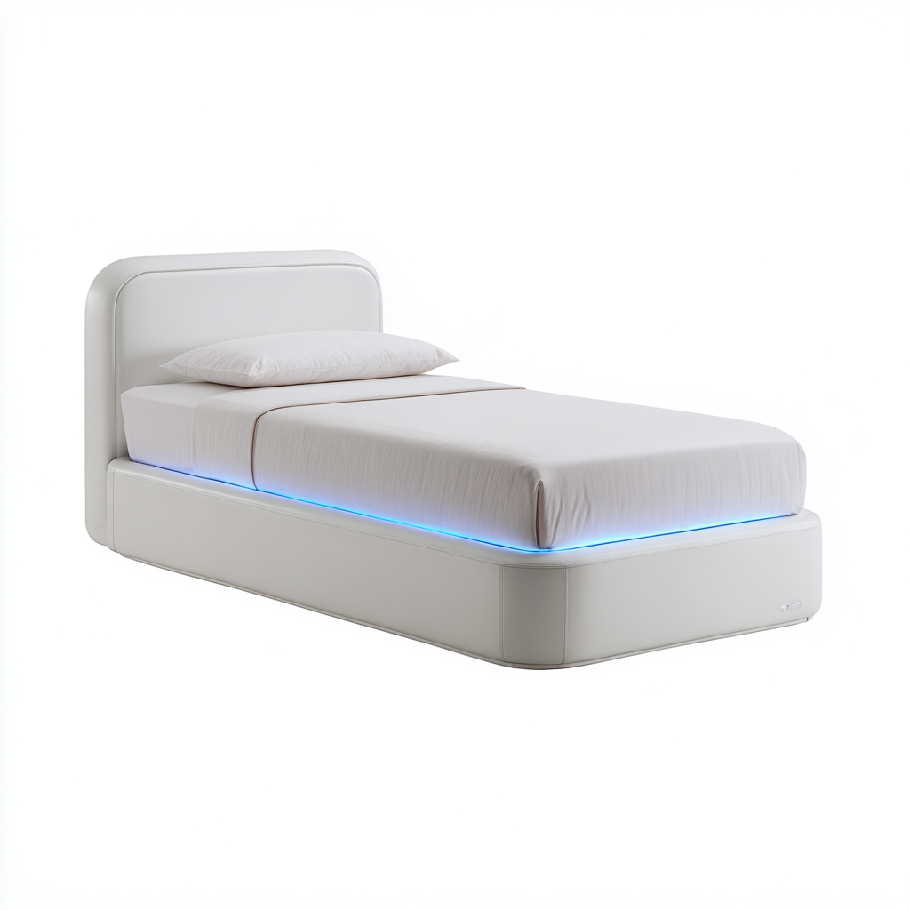 Lit simple cuir 200x100x95 cm - blanc - design moderne - adapté à la chambre-Shelterilo