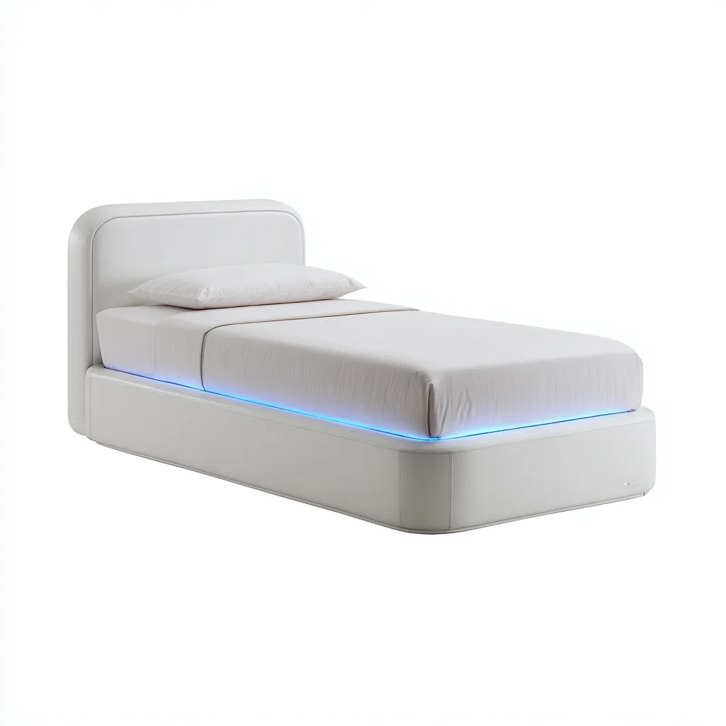 Lit simple cuir 200x100x95 cm - blanc - design moderne - adapté à la chambre-Shelterilo