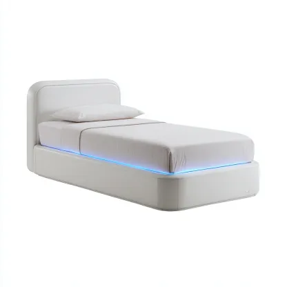 Lit simple cuir 200x100x95 cm - blanc - design moderne - adapté à la chambre-Shelterilo